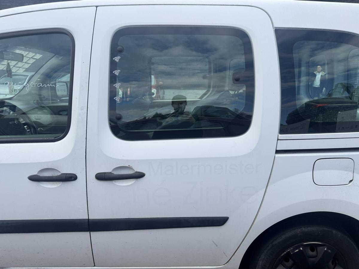 Renault Kangoo 2 original Schiebet&uuml;r links Wei&szlig; verglast Bj.2008